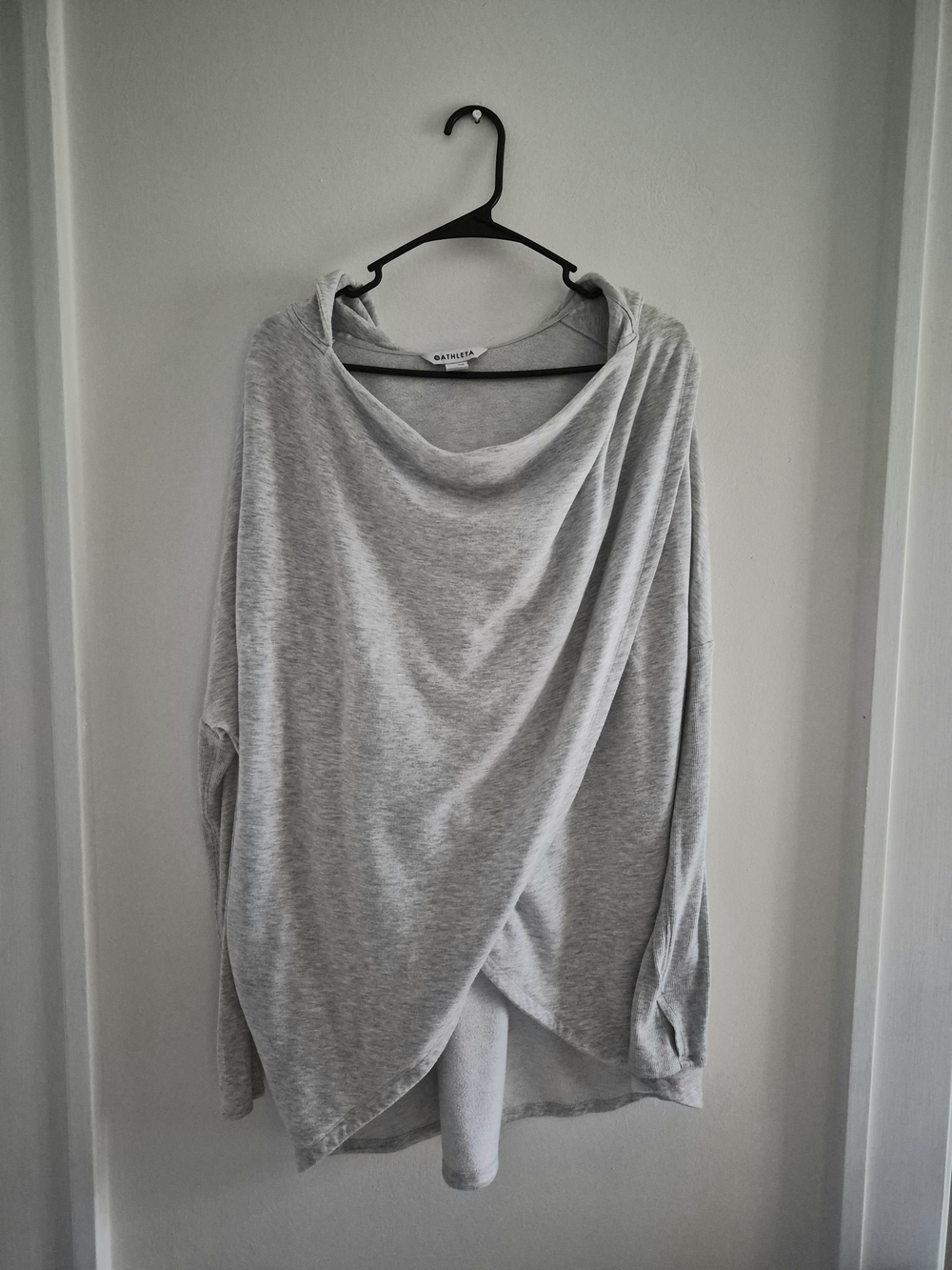 Athleta Light Gray Purana Wrap Hooded Sweatshirt - Picture 3 of 5